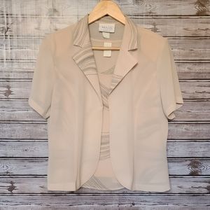 Vintage Ssada Fashion Cream 2 Piece Blouse size L Large
